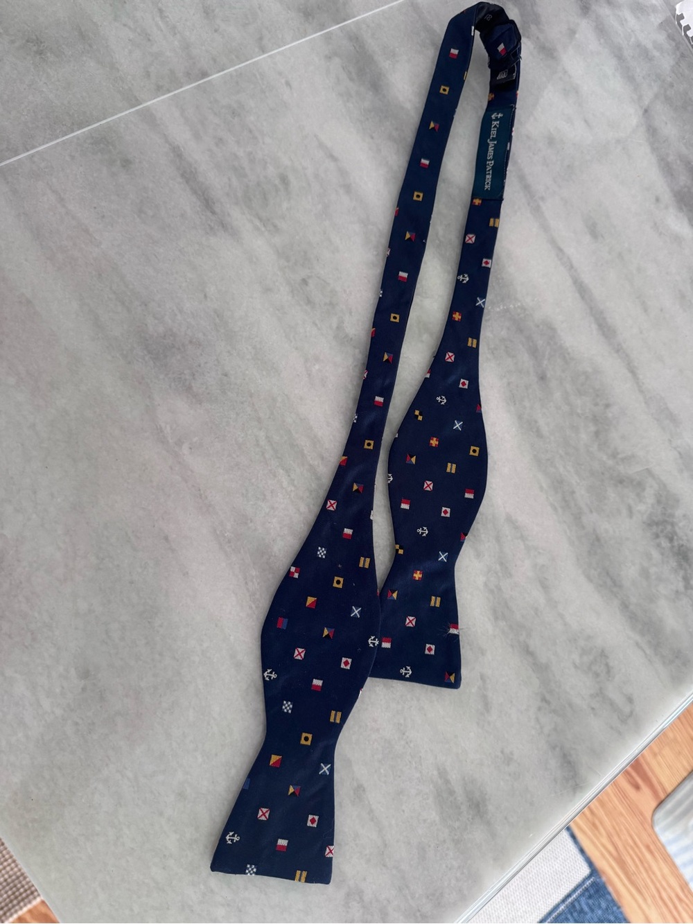Kiel James Patrick Navy Nautical Pattern Self-Tie Bow Tie
